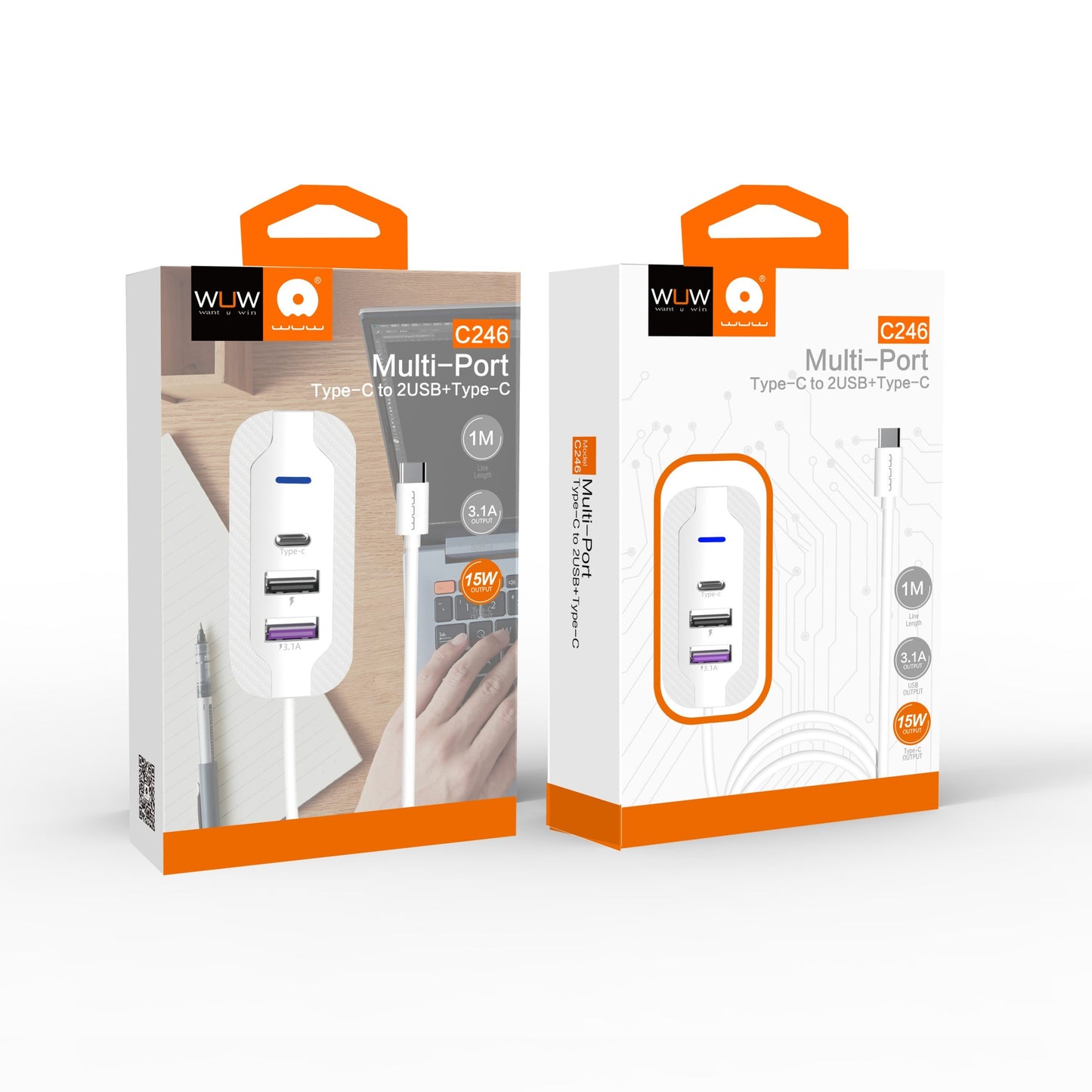 WUW-C246 Multi-Port 3.1A Cable Adapter