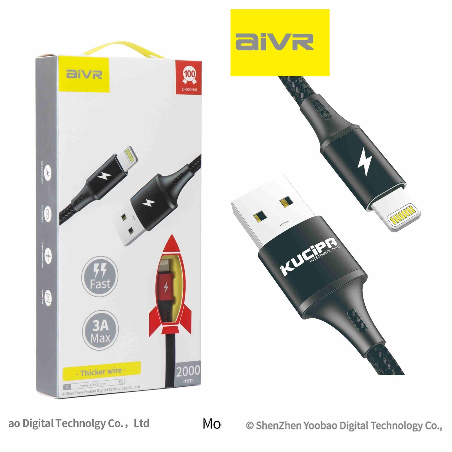 Aivr K005 3A iPhone 2M Cable