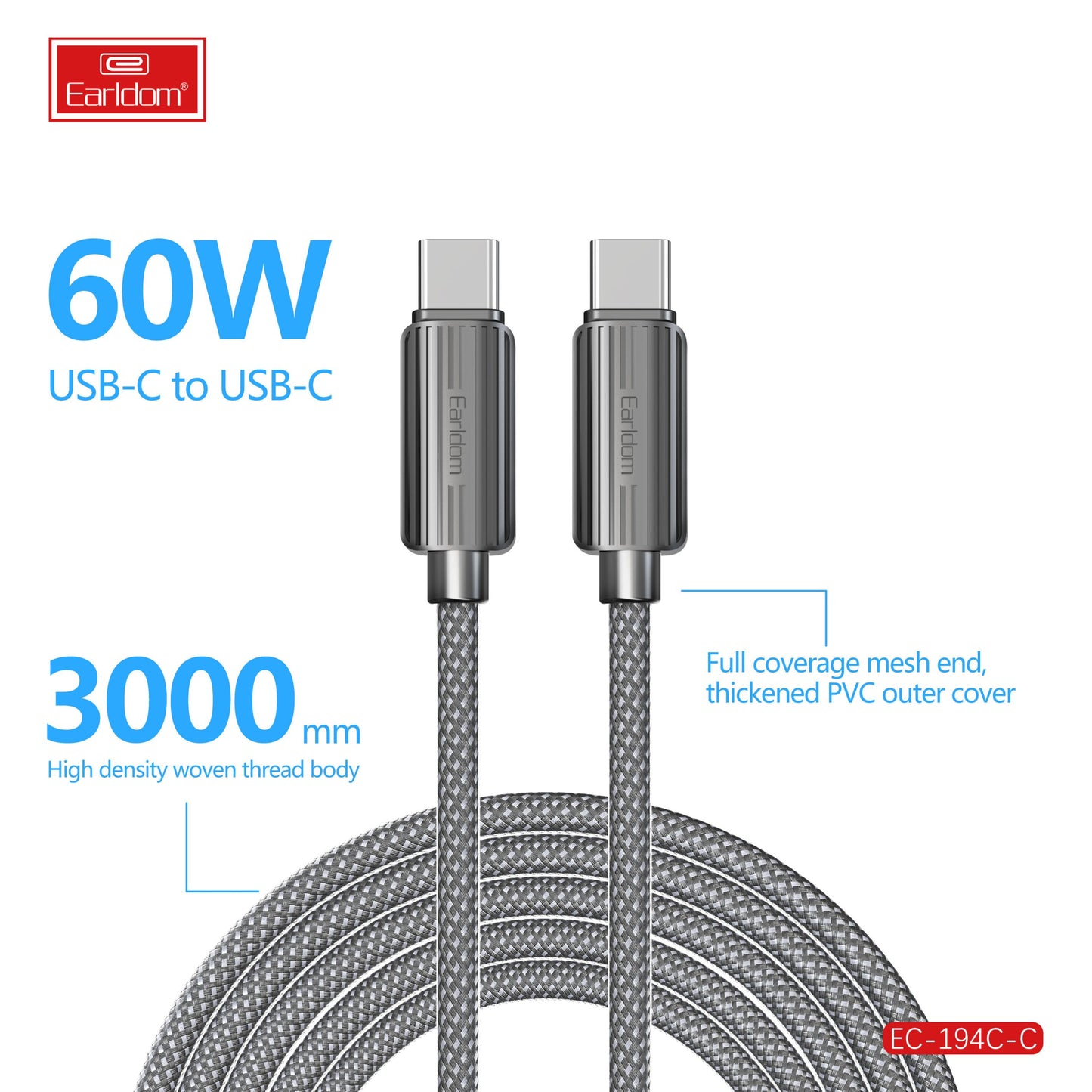 Earldom EC-194 C-C 60W 3M Cable