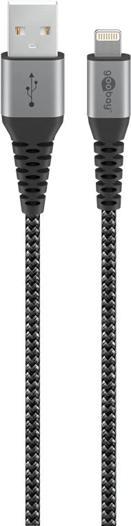 Goobay Lightning USB-A Textile 1m Cable with Metal Plugs