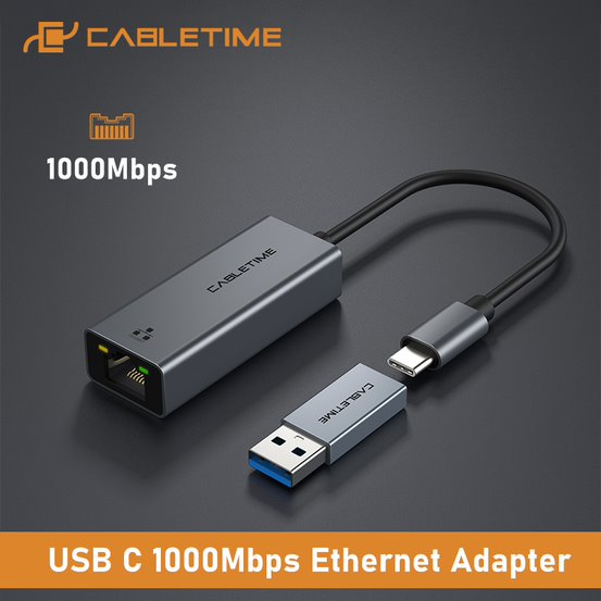 CableTime CB51G Thunderbolt 3 USB C To RJ45 Ethernet Adapter