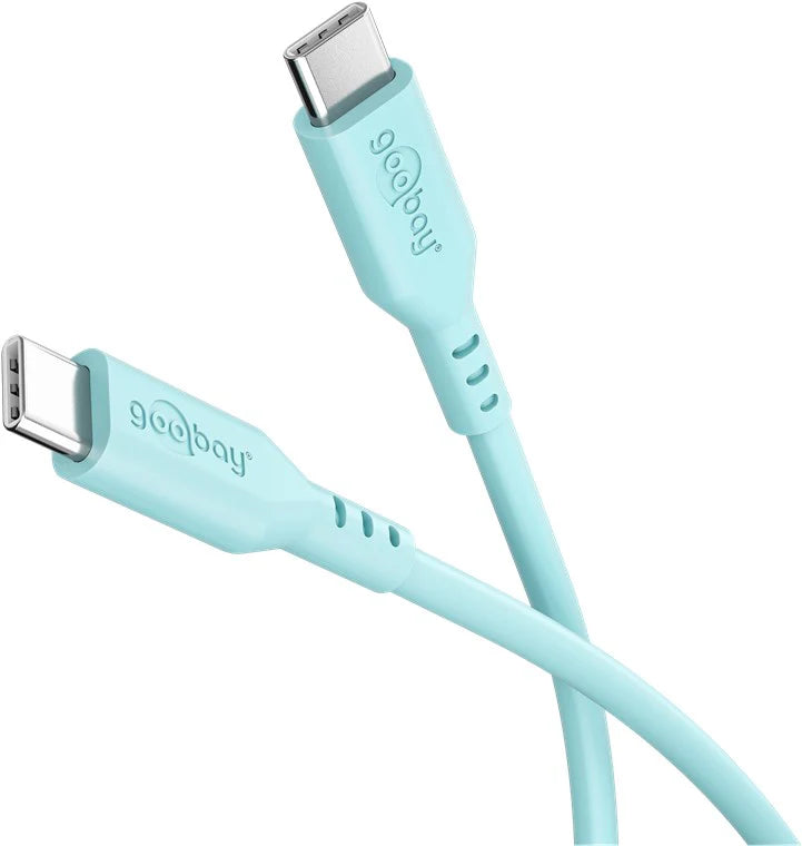 Goobay USB-C to USB-C Silicone 1.5m Charging Cable - Turquoise