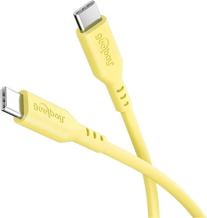 Goobay USB-C to USB-C Silicone 1.5m Charging Cable - Yellow