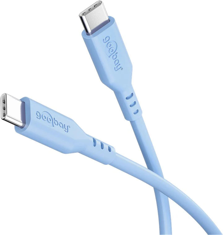 Goobay USB-C to USB-C Silicone 1.5m Charging Cable - Blue