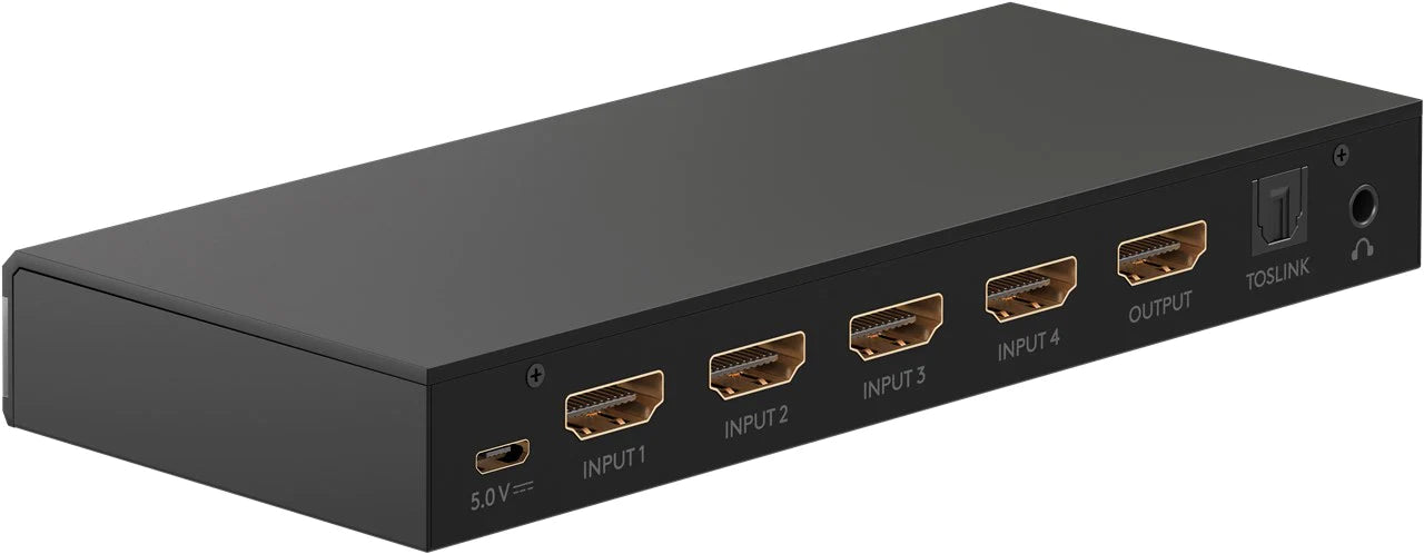 Goobay HDMI Switch 4 to 1 with Audio Output (4K @ 60 Hz)