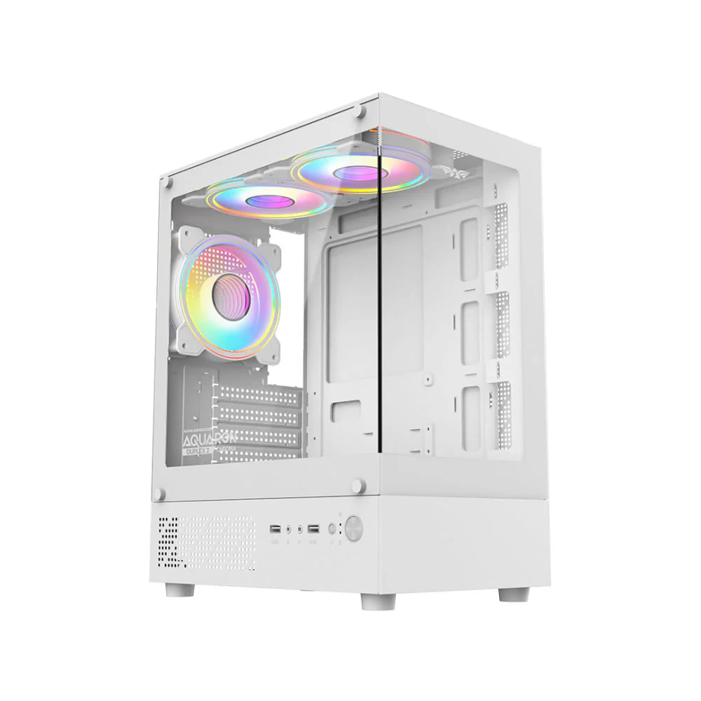 Armaggeddon Aquaron Duplex 2 Chroma MicroATX Gaming Case - White