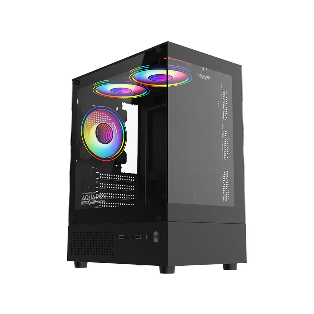 Armaggeddon Aquaron Duplex 2 Chroma MicroATX Gaming Case - Black