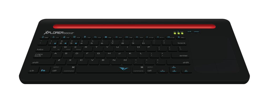 Alcatroz Xplorer Dock 2 Bluetooth Wireless Keyboard with Multi-Touch Trackpad - Black/Red