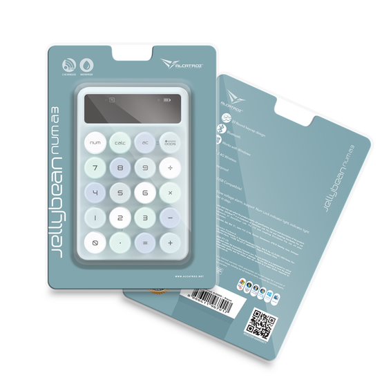Alcatroz JellyBean Num A3 Bluetooth and Wireless Numpad - Aqua
