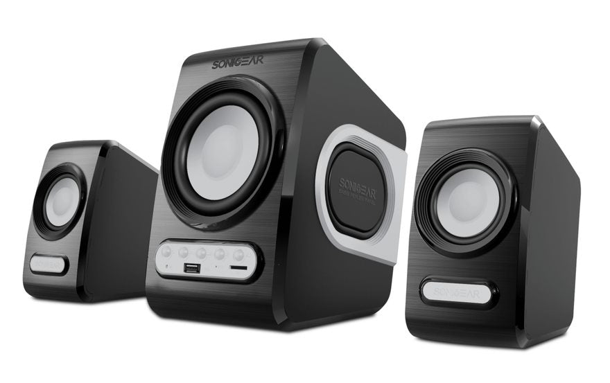 SonicGear Quatro V 2.1 USB Powered Speakers - Grey