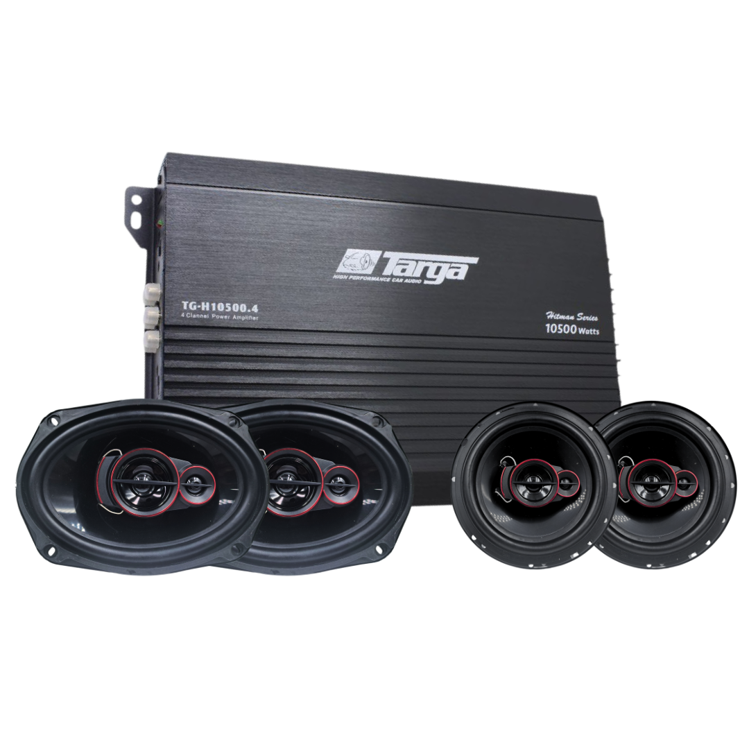 Targa 4 Channel Amplifier + StarSound 6X9s + 6.5" Mids Combo + Free Mini Tweeters