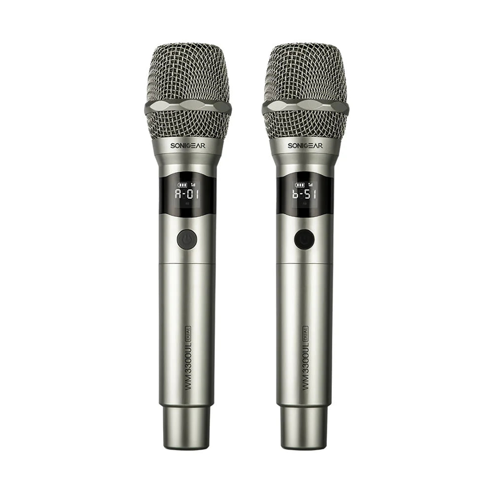 SonicGear WM 3300 UL Dual Professional UHF Wireless Microphone - Platinum
