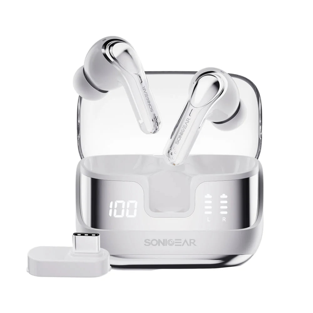 SonicGear Earpump XP2 Bluetooth and Wireless ENC Earphones - Platinum