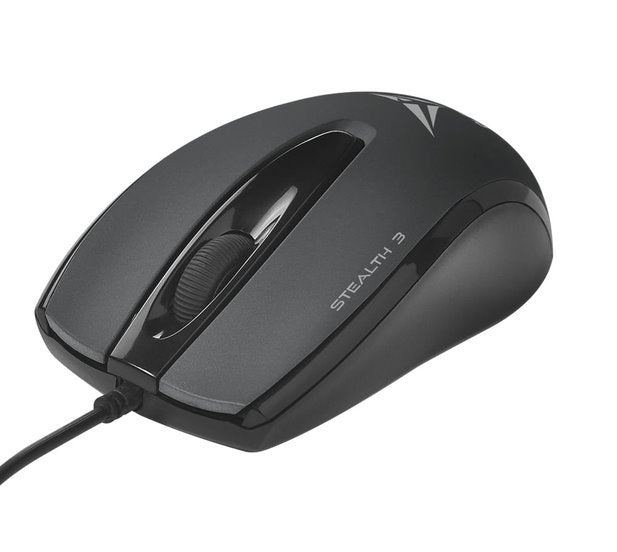 Alcatroz Stealth 3 Stealth Silent USB Wired Mouse - Metallic Grey