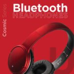 Volkano Cosmic Series Wireless Bluetooth Headphones - Red