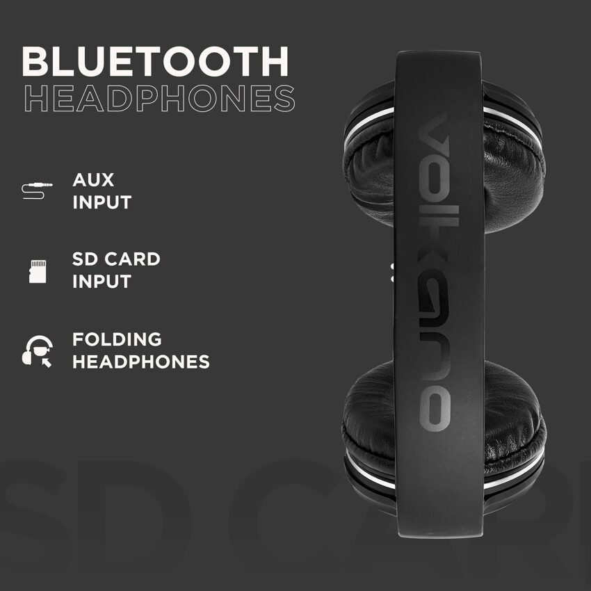 Volkano Cosmic Series Wireless Bluetooth Headphones - Black