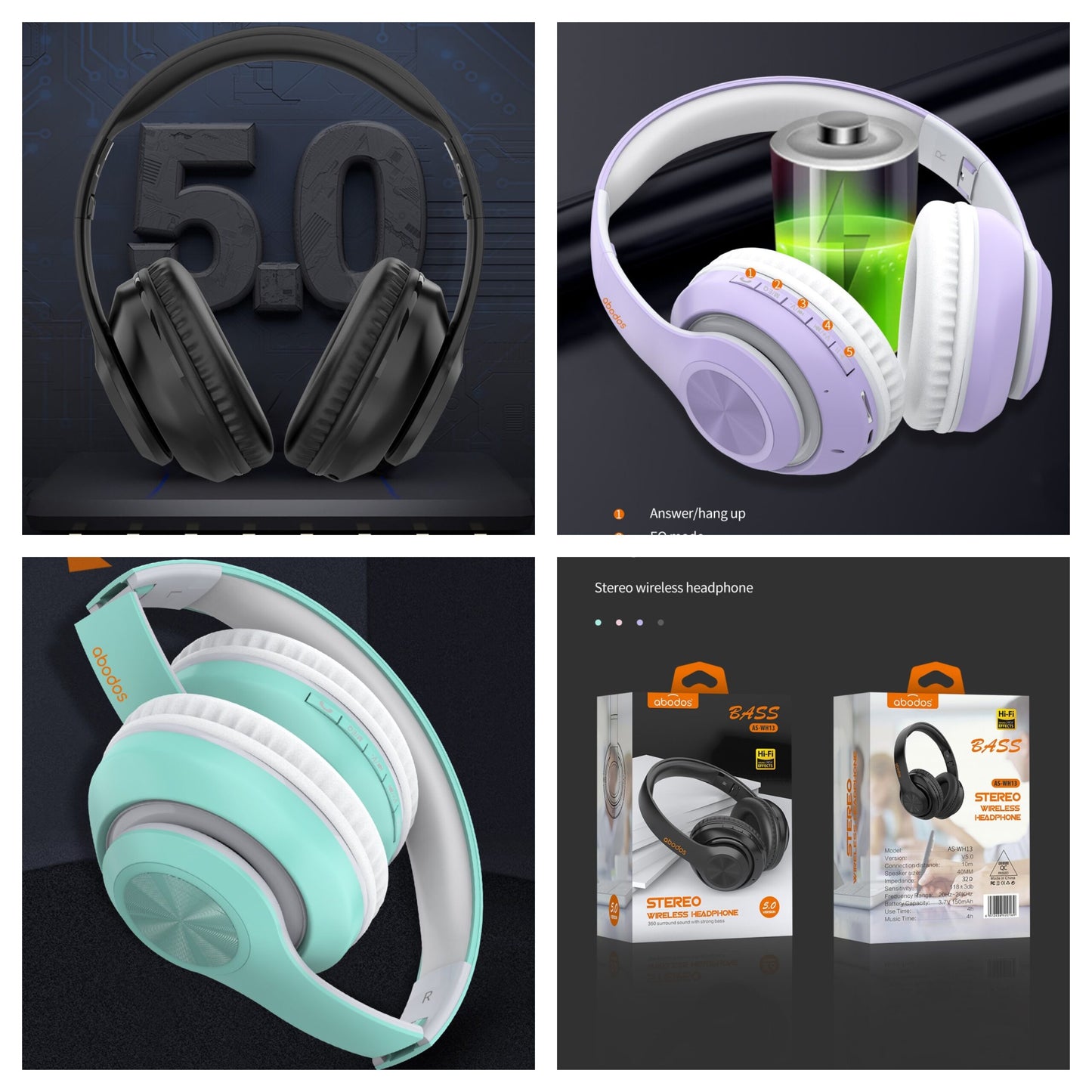 ABODOS BT HEADPHONE AS-WH13