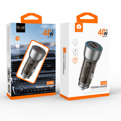 WUW-C200 PD*2 40W Car Charger