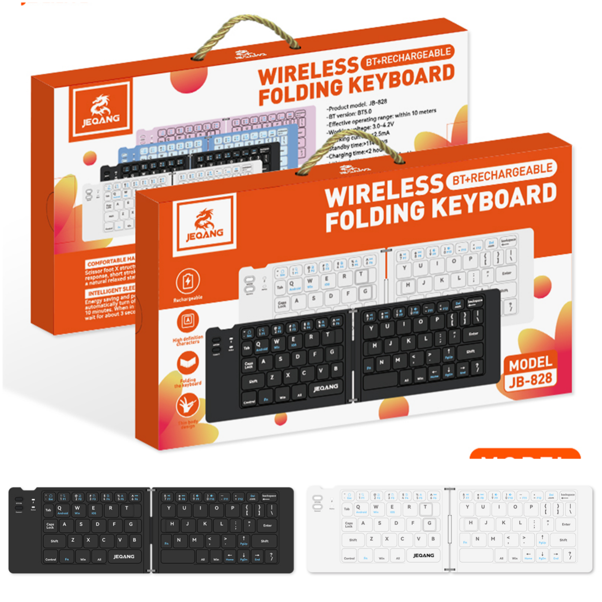 Jeqang JB-828 Bluetooth Foldable Keyboard – Soundtech Online