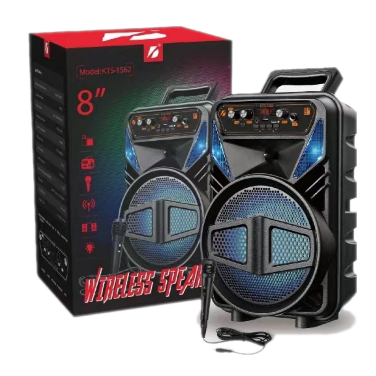 KTS-1562 Bluetooth 8" Speaker W/Mic/Remote