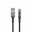 Goobay USB-C to USB-A Textile 2m Cable with Metal Plugs - Space Grey/Silver