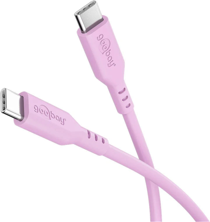 Goobay USB-C to USB-C Silicone 1.5m Charging Cable - Pink