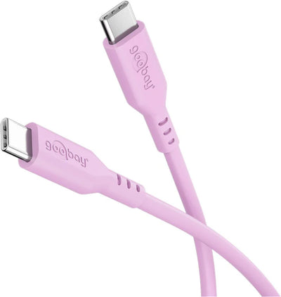 Goobay USB-C to USB-C Silicone 1.5m Charging Cable - Pink