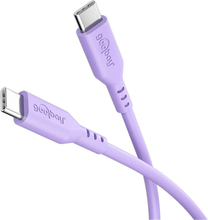 Goobay USB-C to USB-C Silicone 1.5m Charging Cable - Purple
