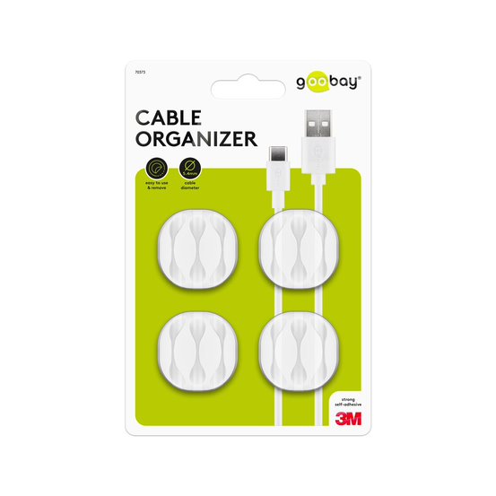 Goobay Cable Management 3 Slots 4-Piece Set - White