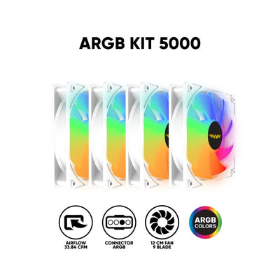 Armaggeddon ARGB KIT 5000 Cooling 12cm Fan Kit  - White