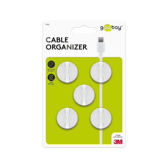 Goobay Cable Management 1 Slot 5-Piece Set - White