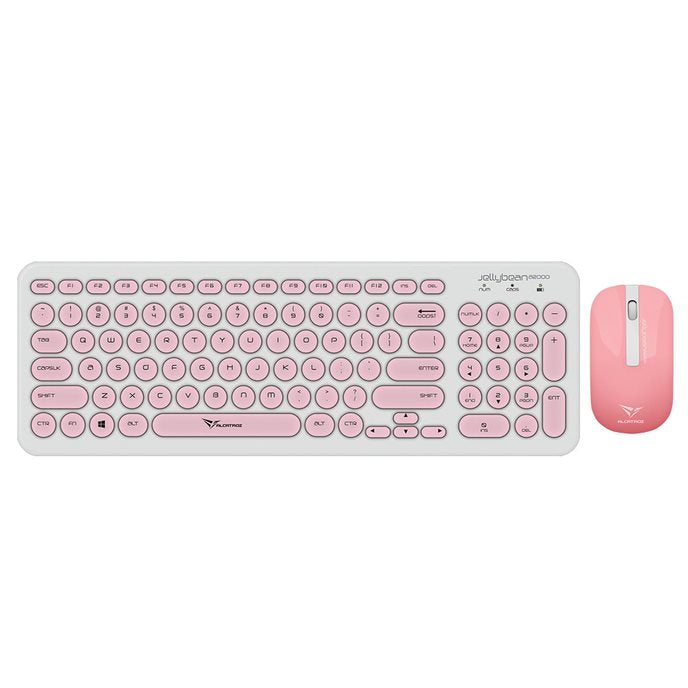 Alcatroz A2000 Jellybean Wireless Keyboard and Mouse Combo - White/Peach