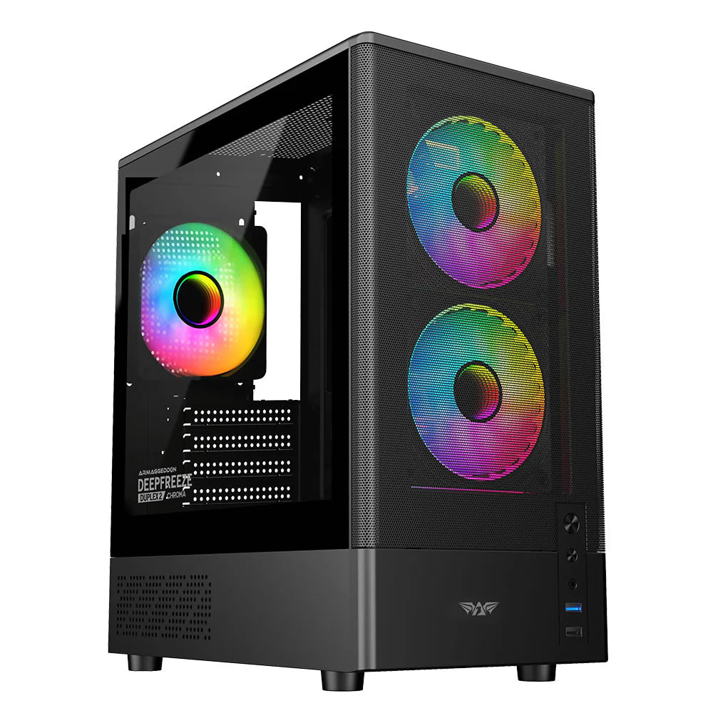 Armaggeddon DeepFreeze Duplex 2 Chroma MicroATX Gaming Case - Black
