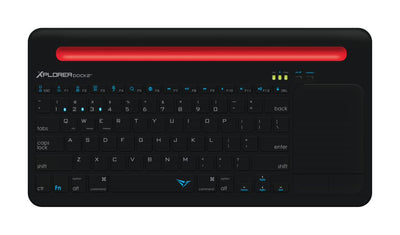 Alcatroz Xplorer Dock 2 Bluetooth Wireless Keyboard with Multi-Touch Trackpad - Black/Red