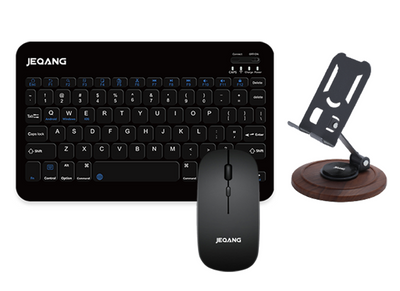 Jeqang Wireless Keyboard, Mouse & Phone Stand Combo