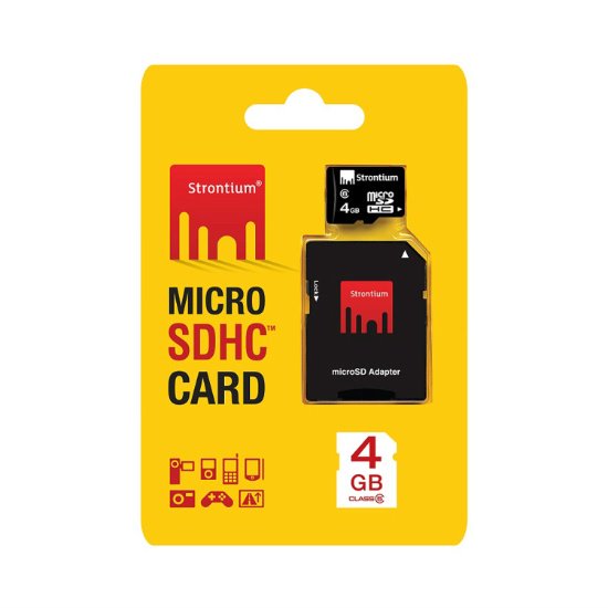 Strontium 4GB Micro SD Card With Adaptor