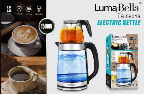 LumaBella 2.2L 2in1 Glass Kettle LB-59019