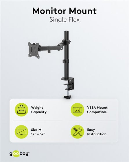 Goobay Monitor Mount Single Flex for Monitors between 17" and 32"