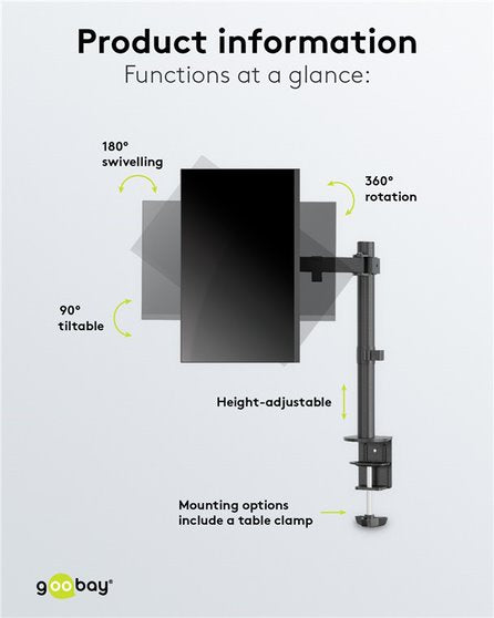 Goobay Monitor Mount Single Flex for Monitors between 17" and 32"