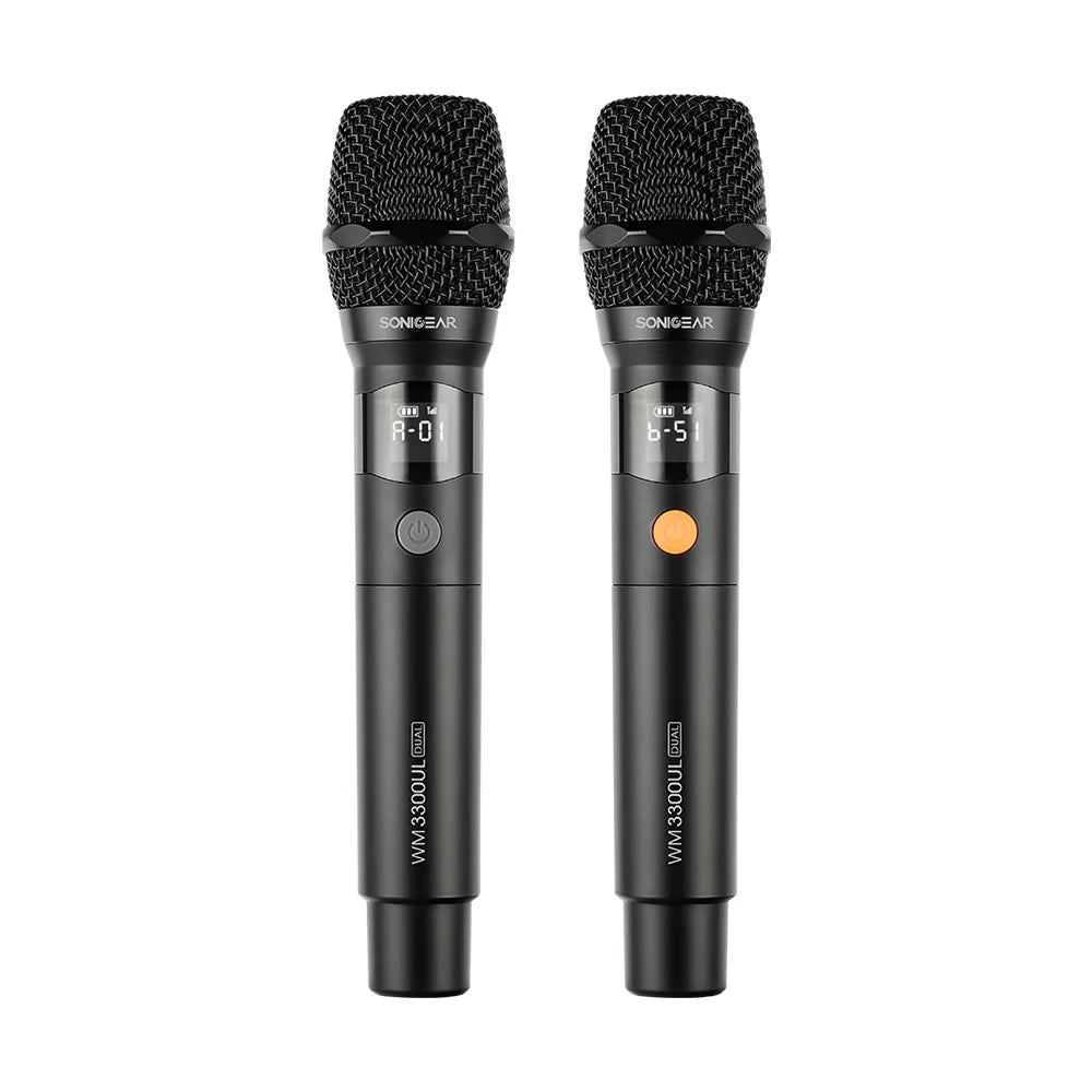 SonicGear WM 3300 UL Dual Professional UHF Wireless Microphone - Obsidian