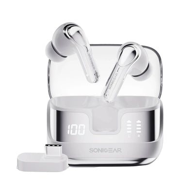 SonicGear Earpump XP2 Bluetooth and Wireless ENC Earphones - Platinum