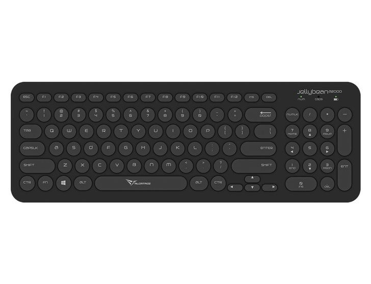 Alcatroz A2000 Jellybean Wireless Keyboard and Mouse Combo - Black