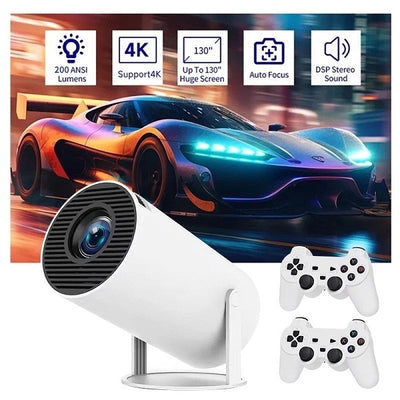 Smart Android Projector With Built-In Game Stick 4K