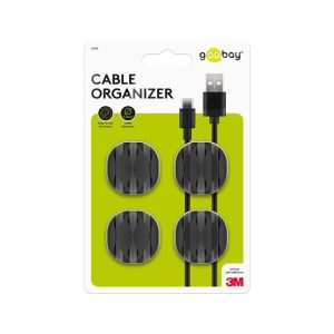 Goobay Cable Management 3 Slots 4-Piece Set - Black