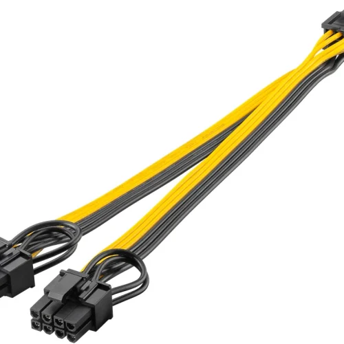Goobay 8-Pin Female to Dual 6+2 Male for PCIe Power Supply Cable