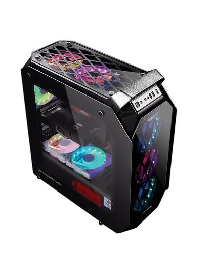 Armaggeddon Hagane H-3 ATX Tempered Glass Gaming Chassis – Red Fans