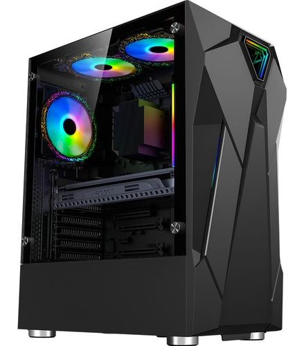 Armaggeddon Tron Holo-5 ATX Gaming Case – Black