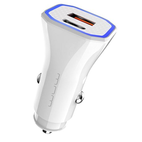 WUW-C149 2.4A USB+USB-C Car Charger