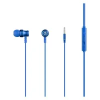 Volkano Stannic Series Wired Earphones with Mic Blue