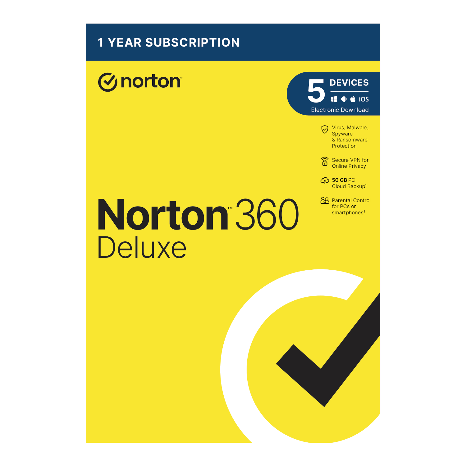 Norton 360 Deluxe 50GB - 5 Devices (Physical Package)